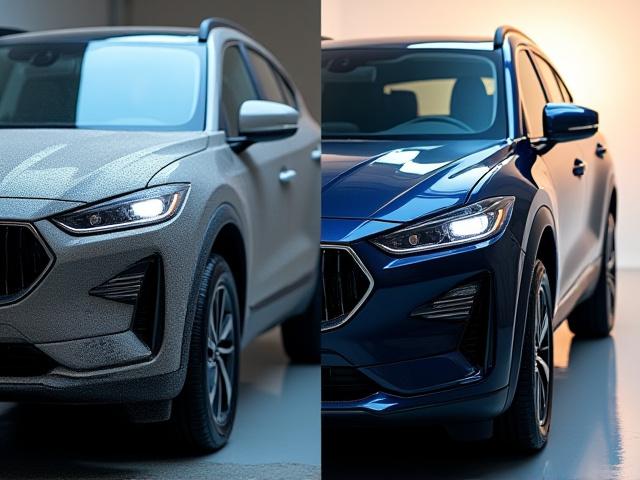 プレミアム洗車施工前後のSUV